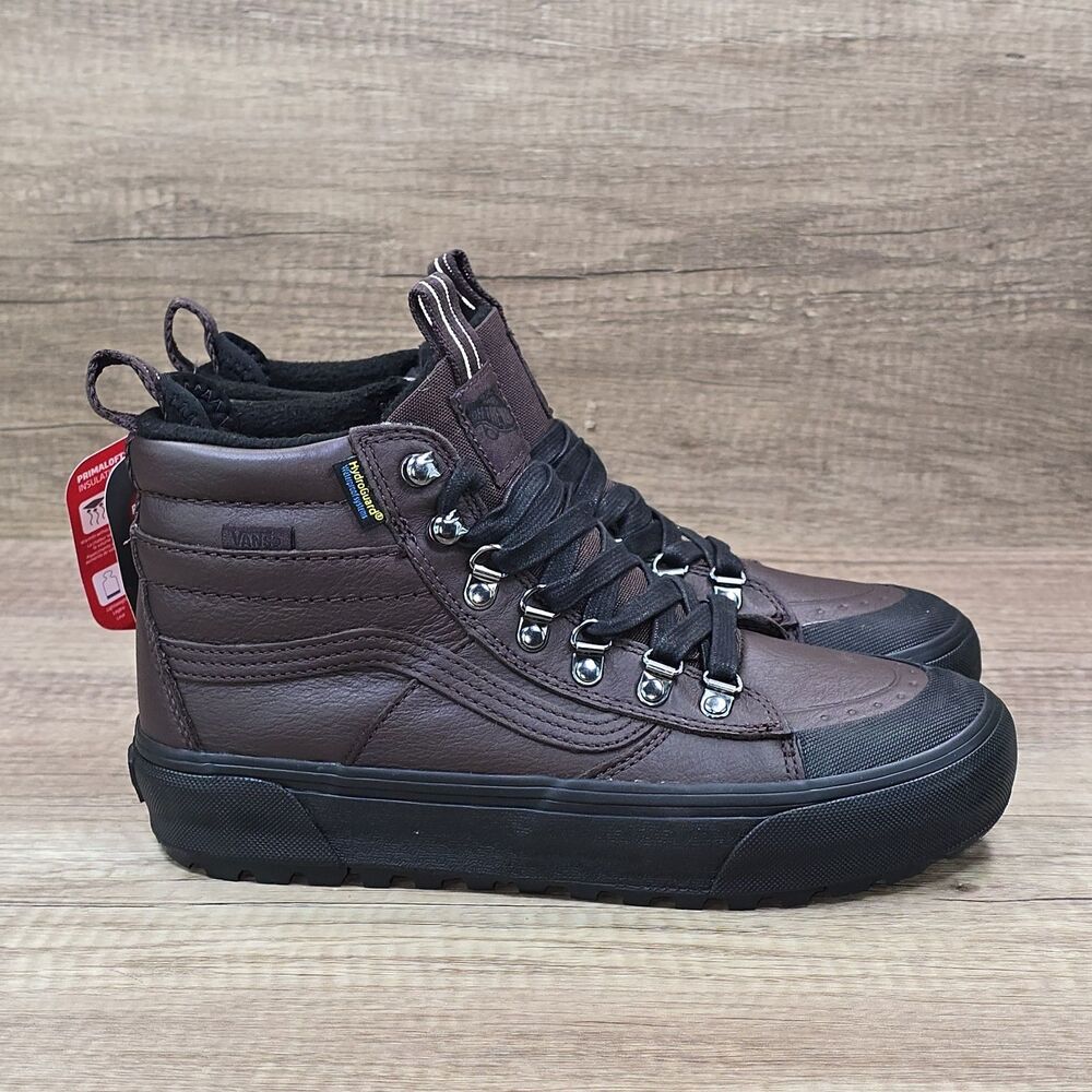 Vans Sk8-Hi MTE DR Men's 6.5 Women's 8 Chocolate Brown Leather Waterproof Shoes